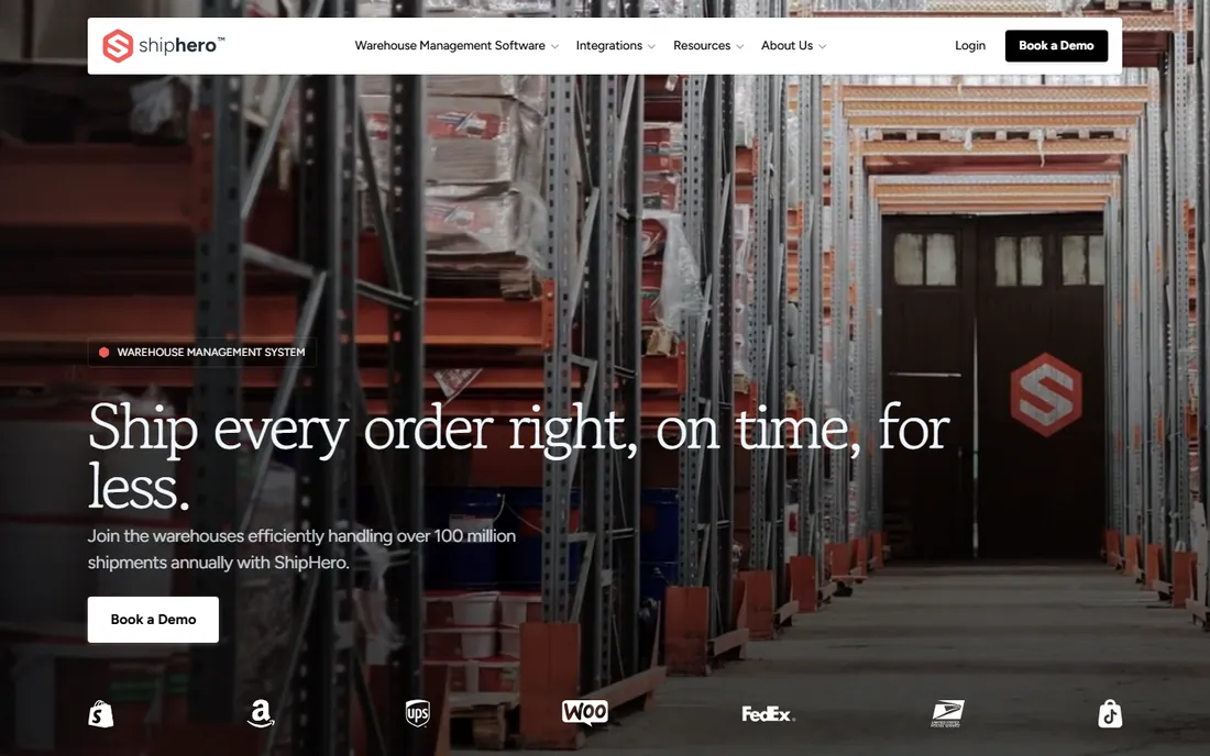 ShipHero homepage