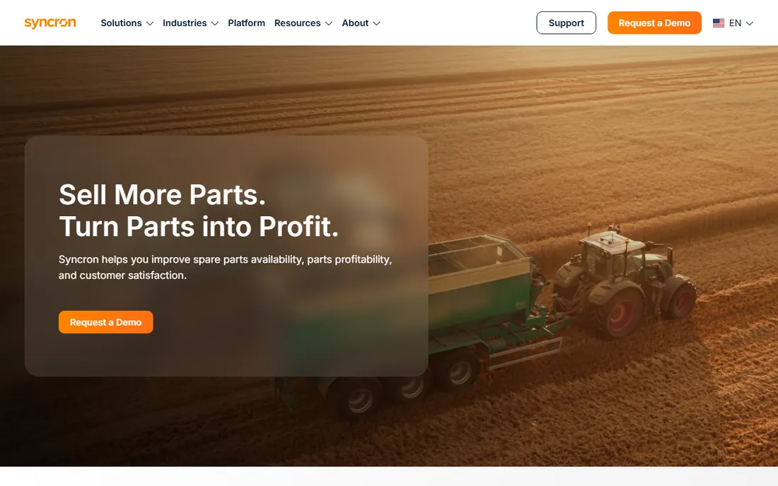 Syncron Warranty homepage
