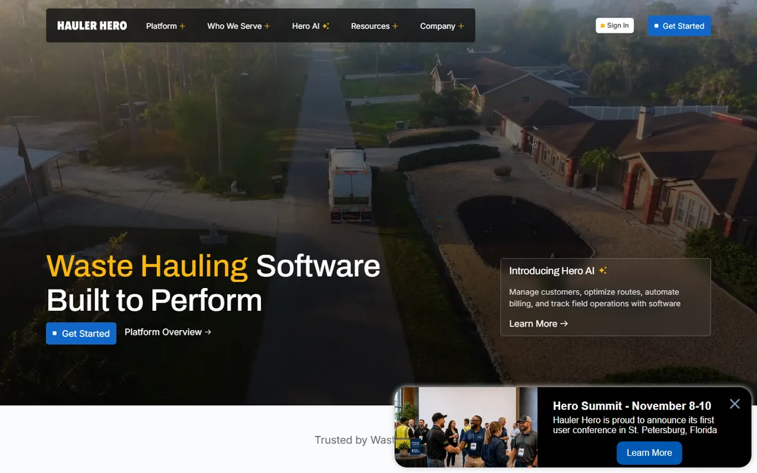 Hauler Hero homepage