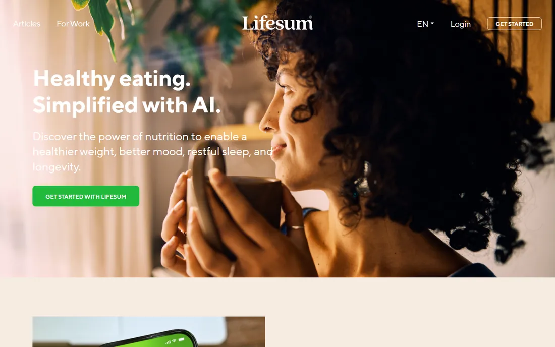 Lifesum homepage