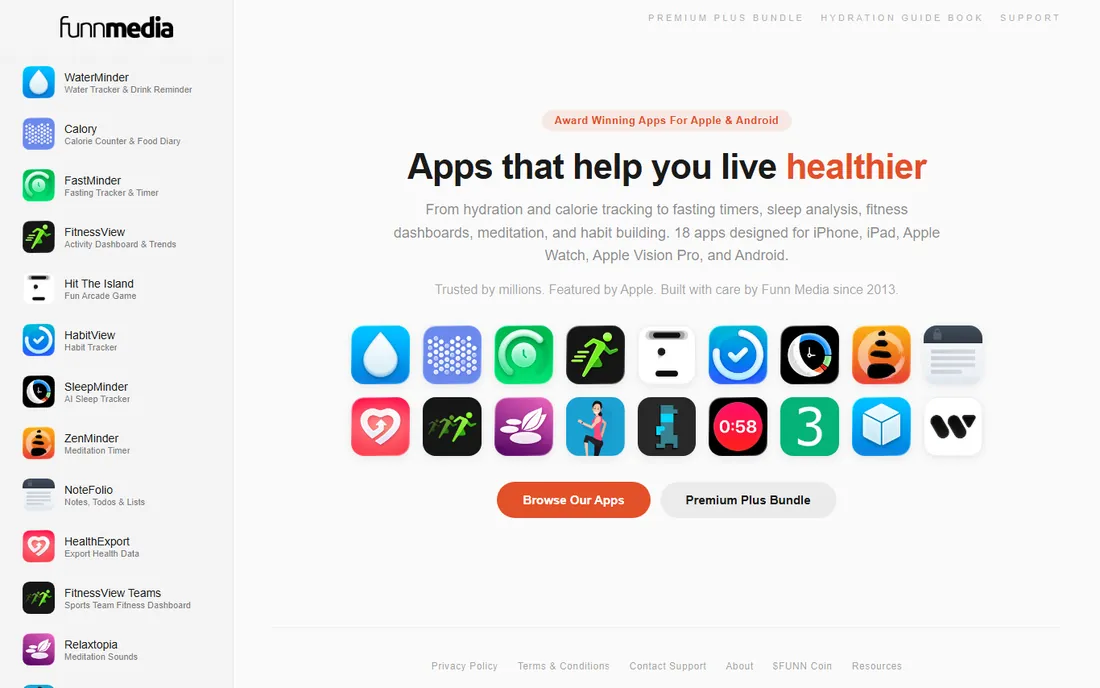 WaterMinder homepage