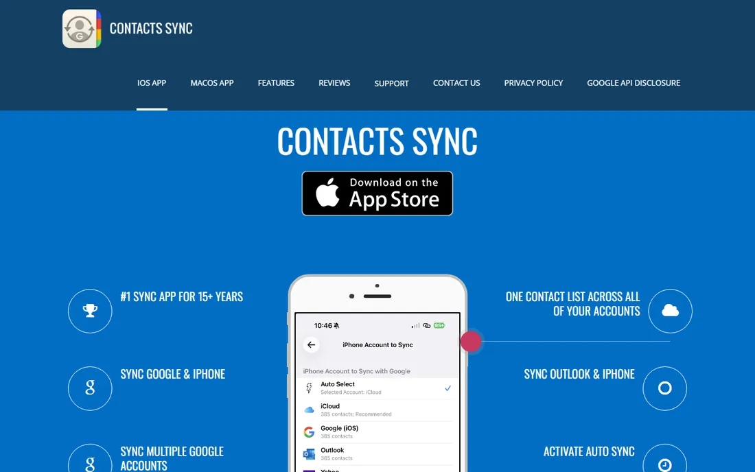 Contacts Sync homepage