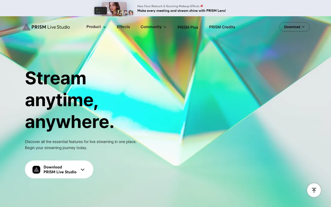 PRISM Live Studio homepage