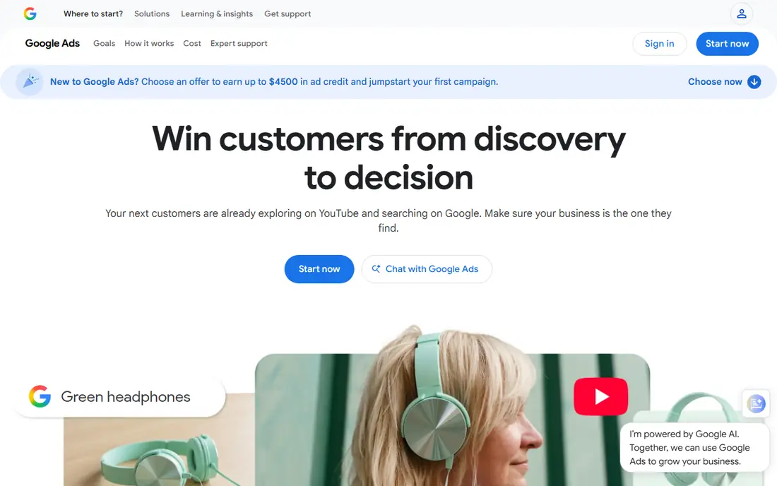 Google App Campaigns homepage