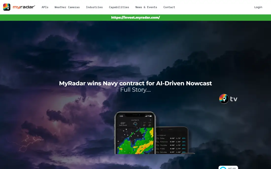 MyRadar homepage