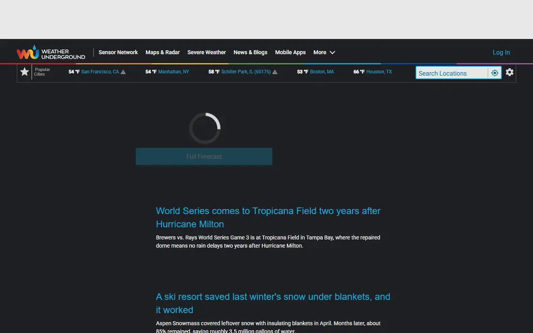 Weather Underground homepage