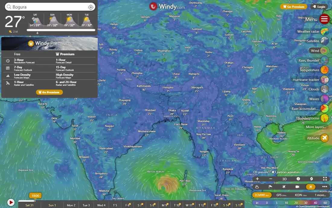 Windy homepage