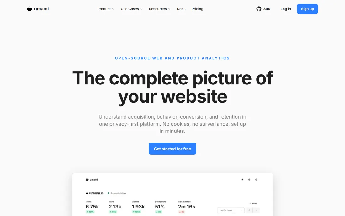 Umami homepage