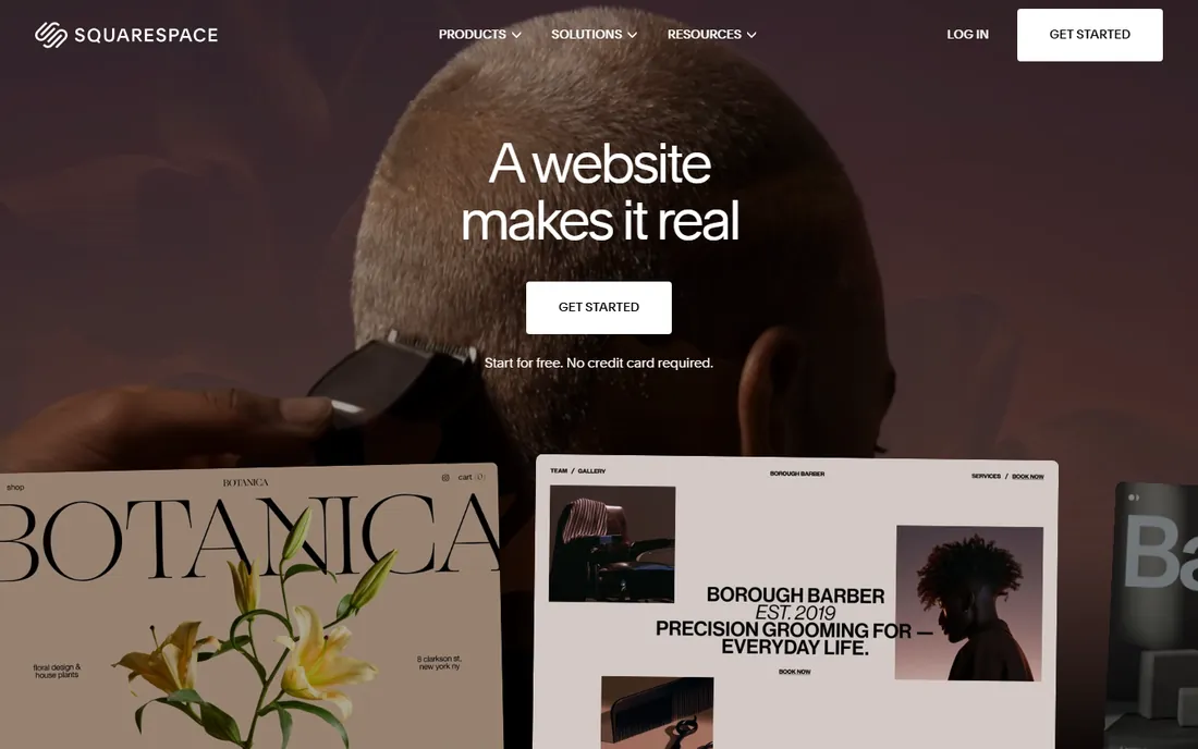 Squarespace homepage