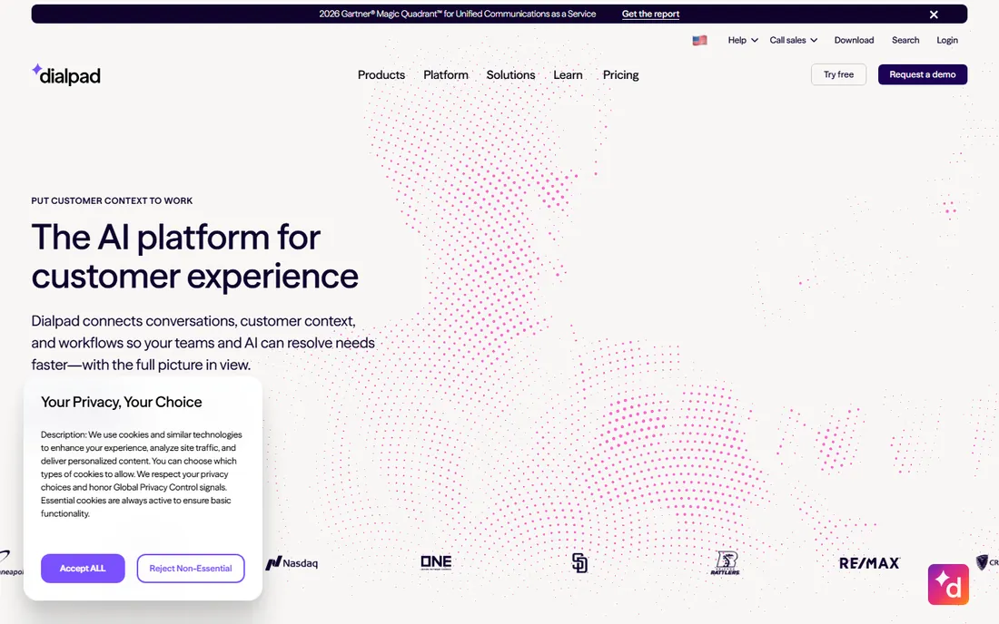 Dialpad Meetings homepage