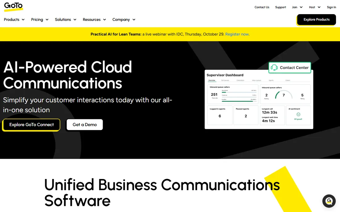 GoTo Meeting homepage