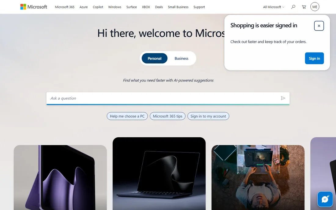 Microsoft Teams homepage