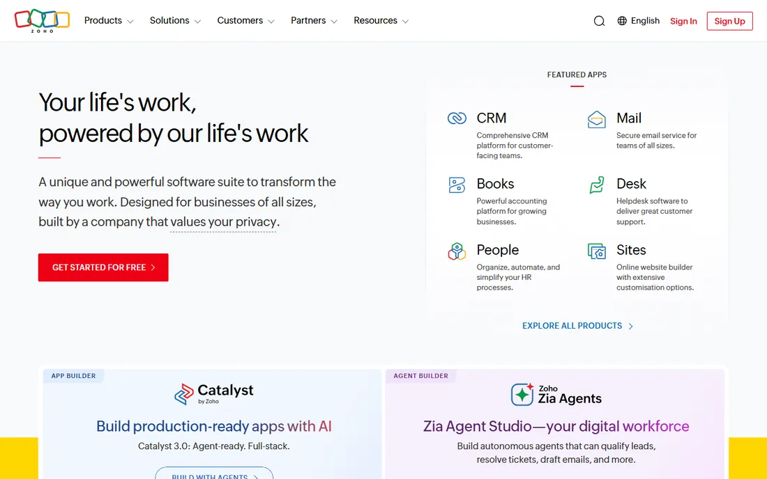 Zoho Meeting homepage