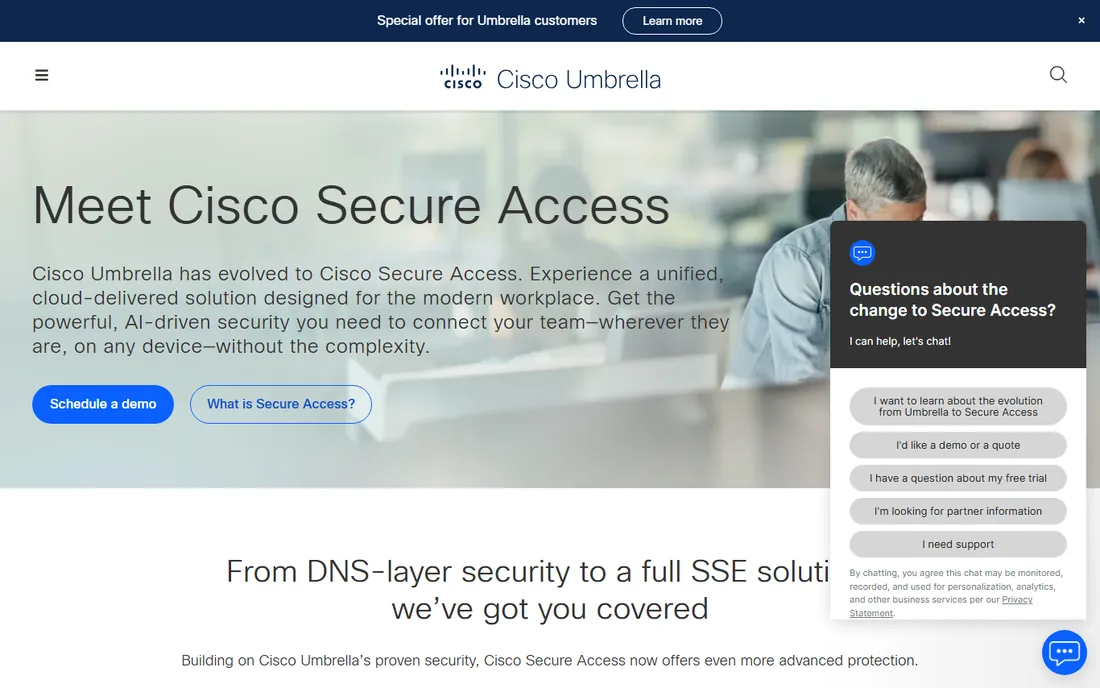 Cisco Umbrella homepage