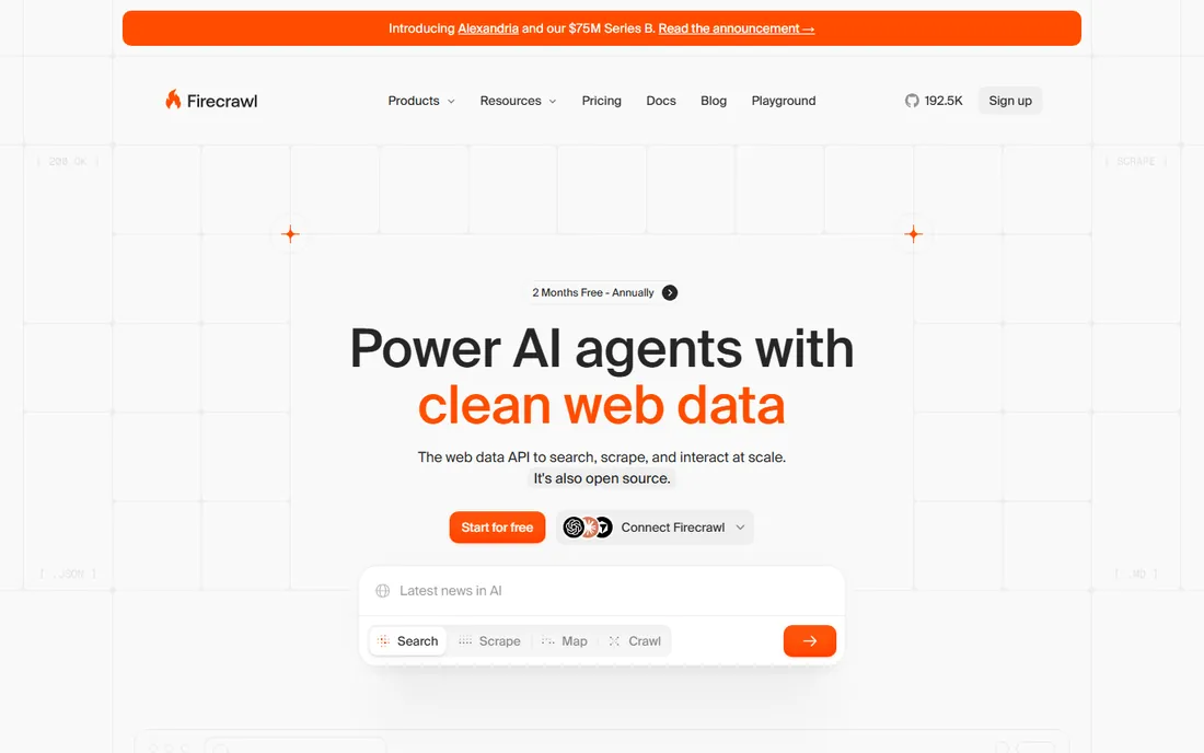 Firecrawl homepage