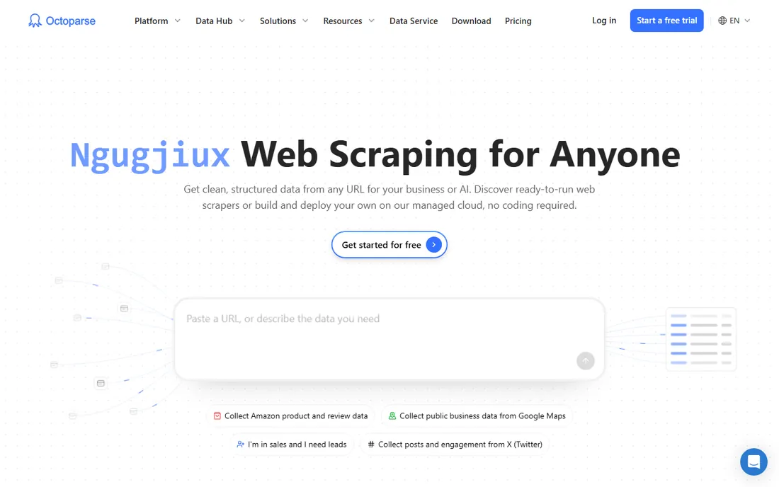 Octoparse homepage