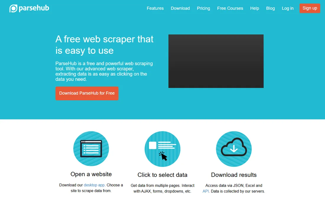 ParseHub homepage