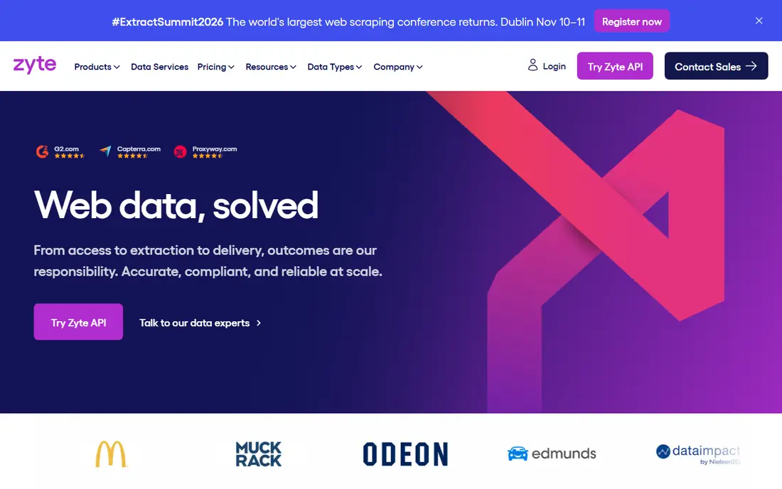 Zyte homepage