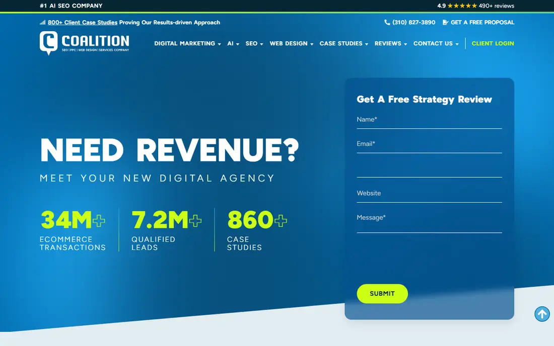 Coalition Technologies homepage