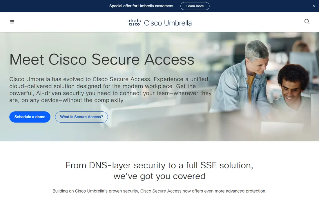 Cisco Umbrella homepage