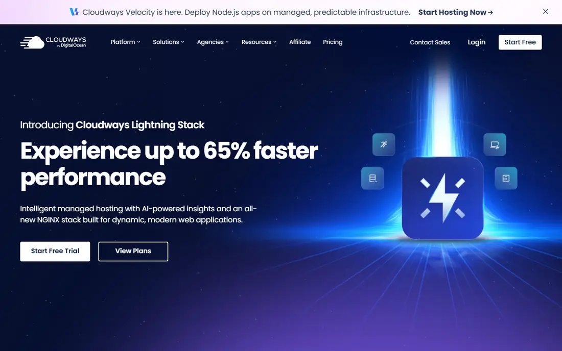 Cloudways homepage