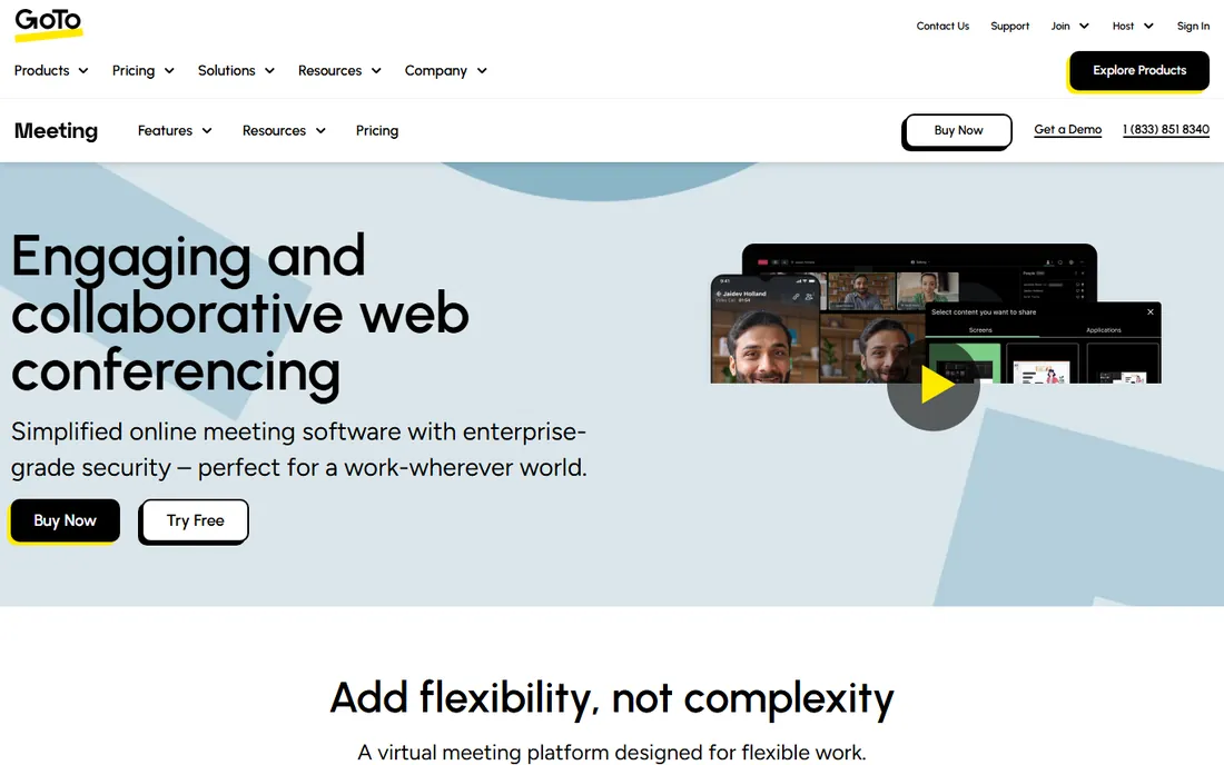 GoTo Meeting homepage