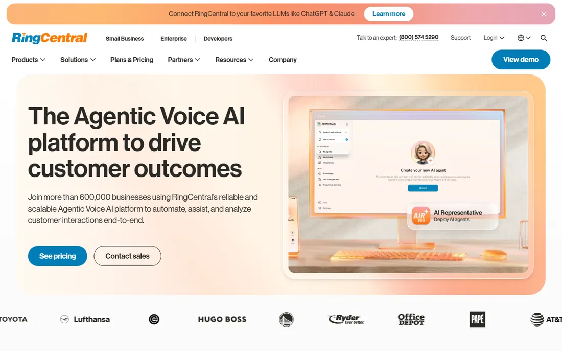 RingCentral homepage