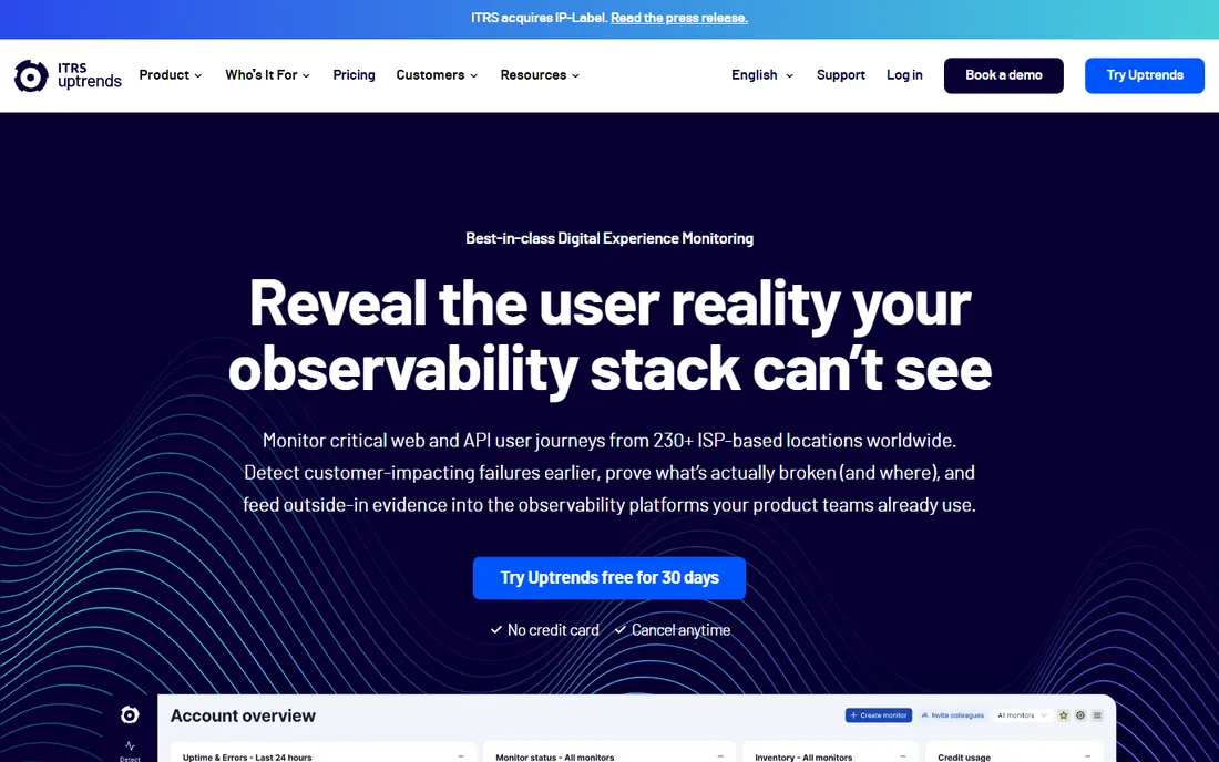 Uptrends homepage