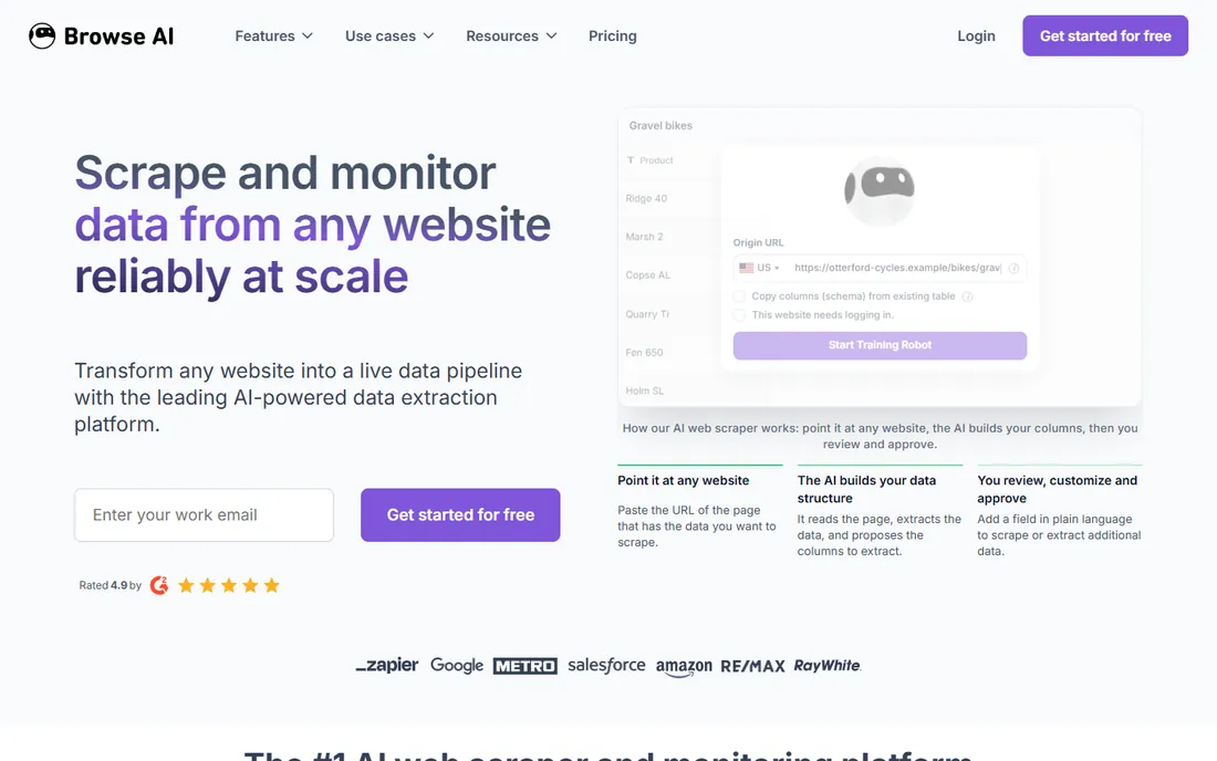 Browse AI homepage