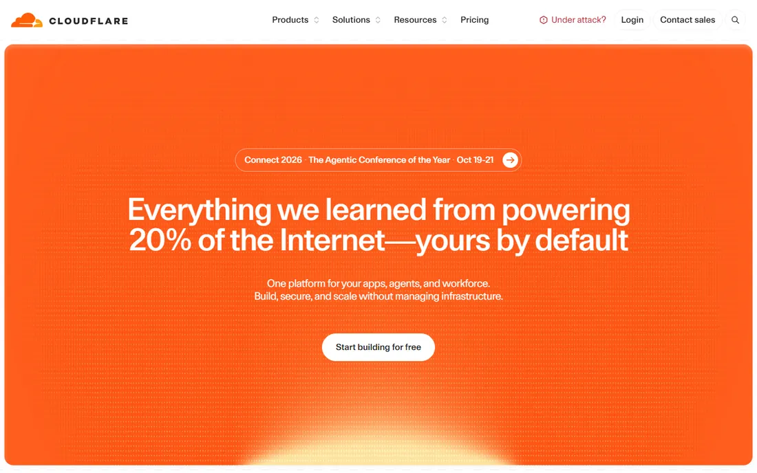Cloudflare homepage