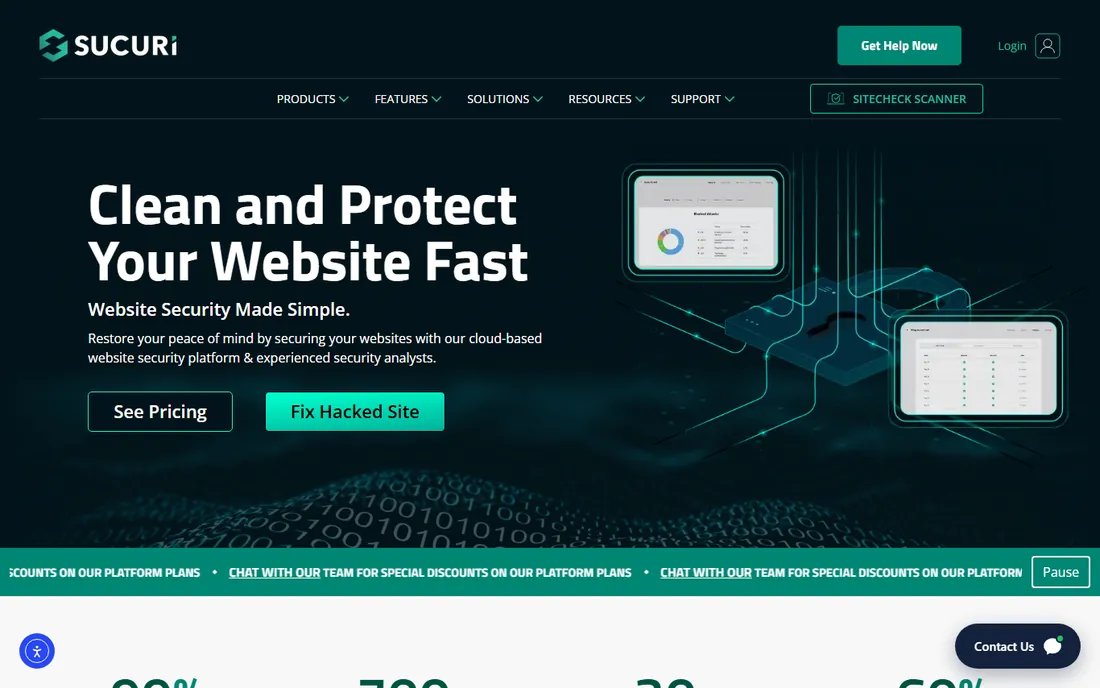 Sucuri homepage
