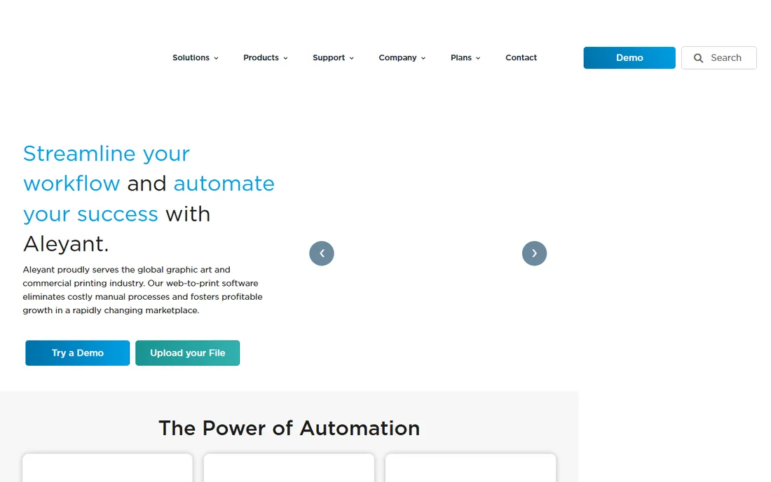 Aleyant Pressero homepage