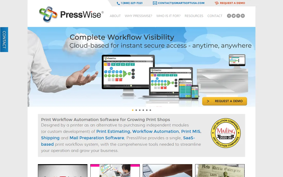 PressWise homepage