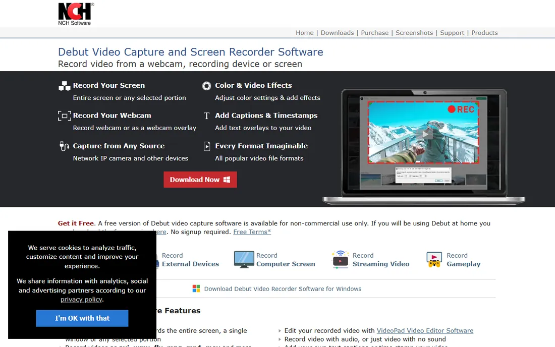 Debut Video Capture homepage