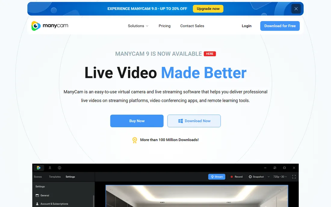 ManyCam homepage
