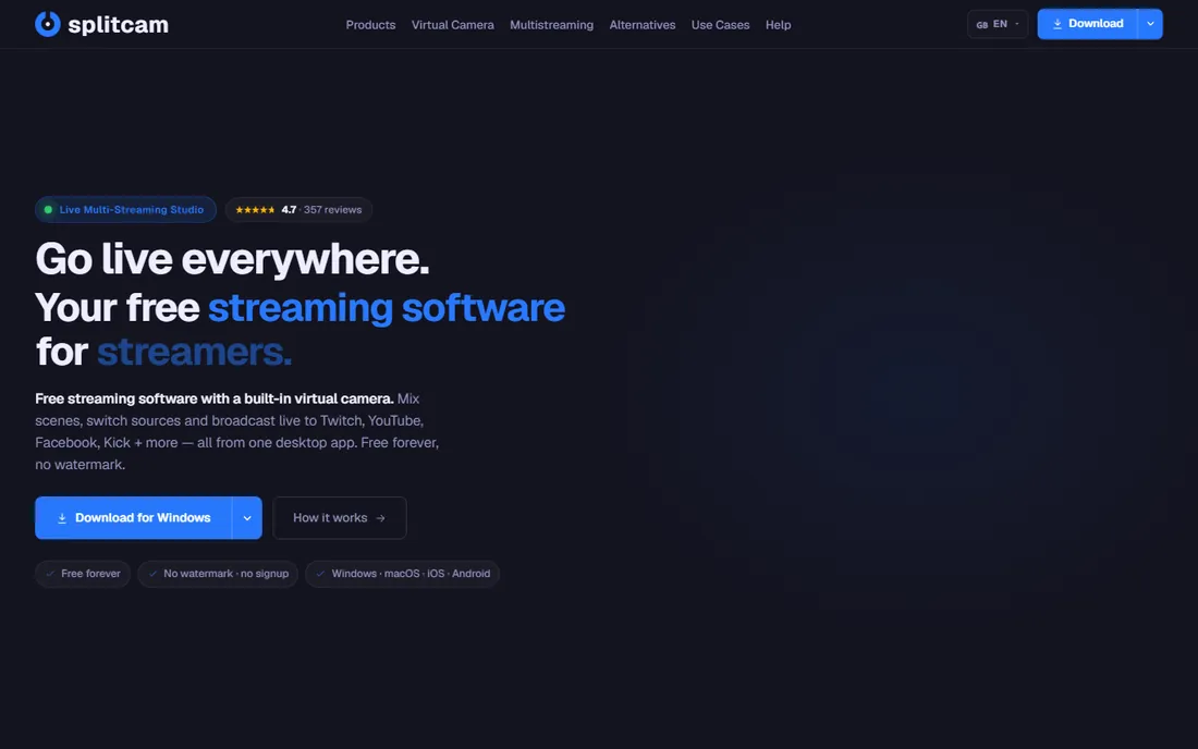 SplitCam homepage