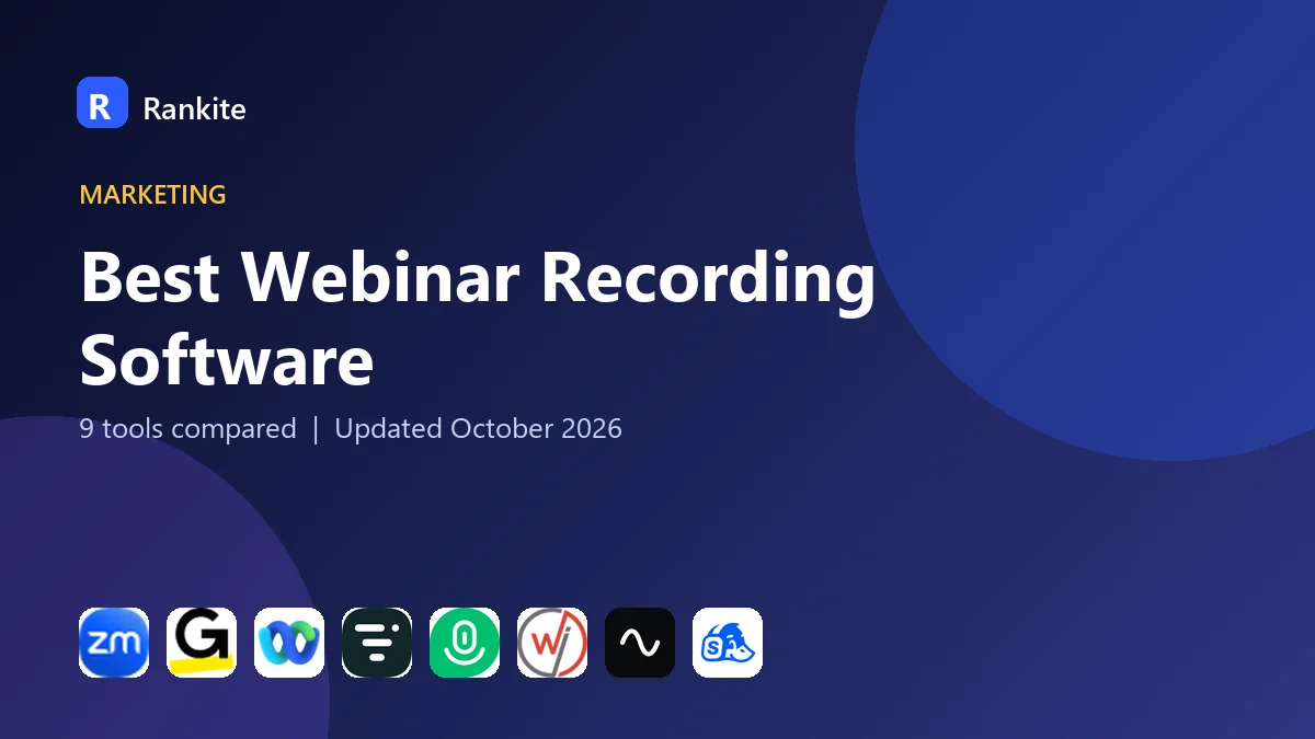 Best Webinar Recording Software in 2026: 9 Tools Compared