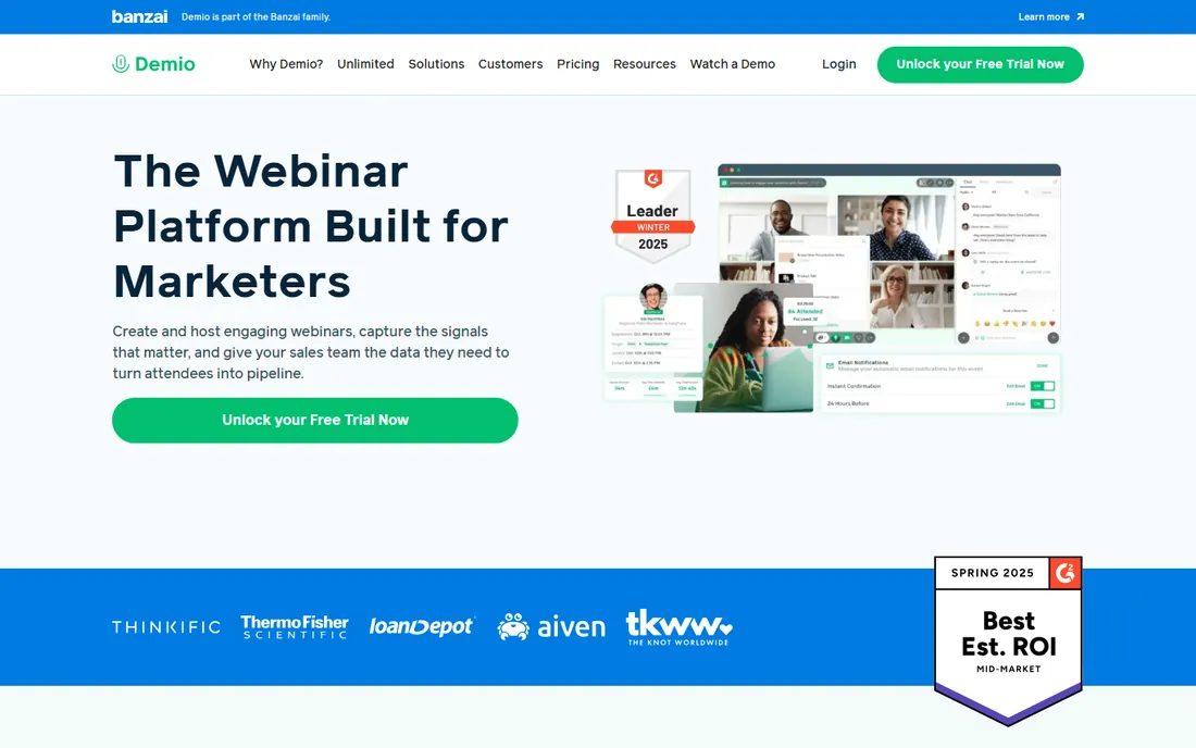 Demio homepage