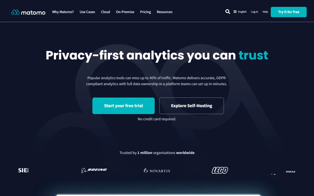 Matomo homepage