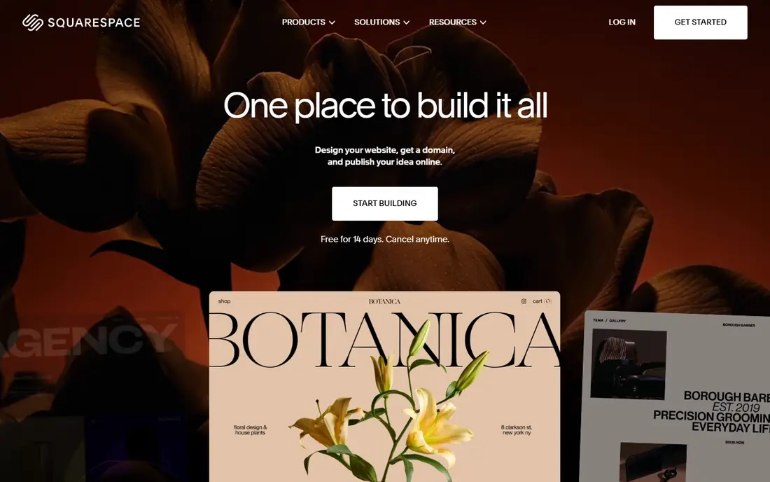 Squarespace homepage