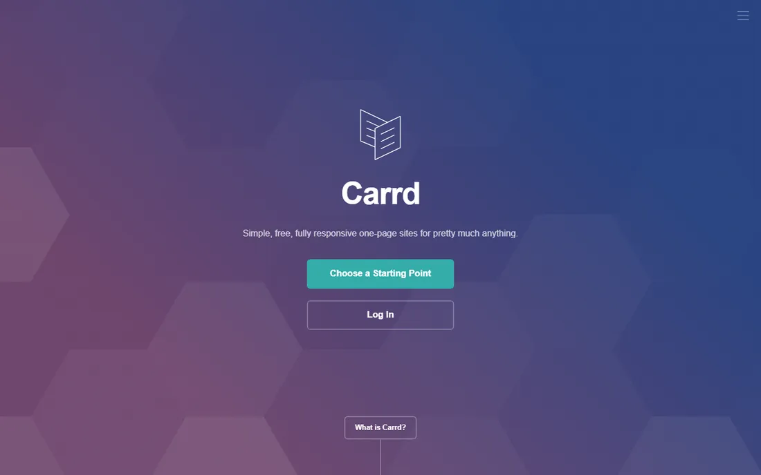 Carrd homepage