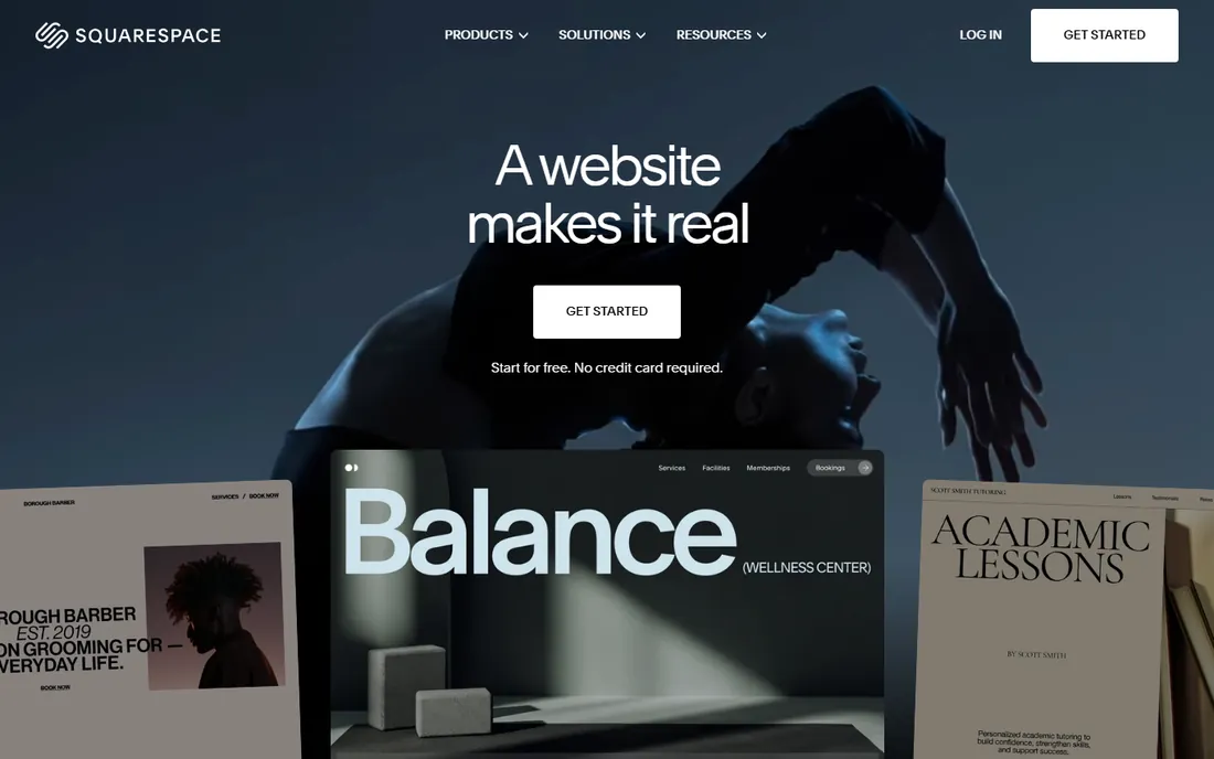 Squarespace homepage