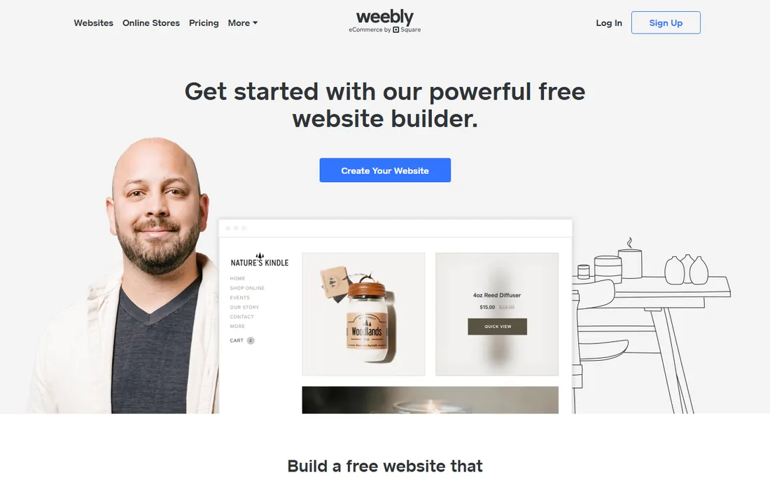 Weebly homepage