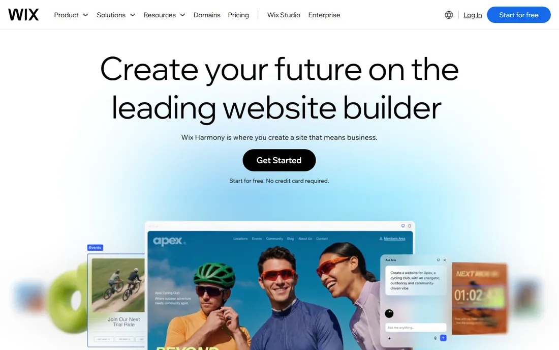 Wix homepage