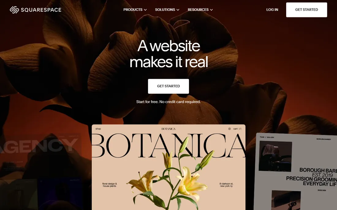 Squarespace homepage