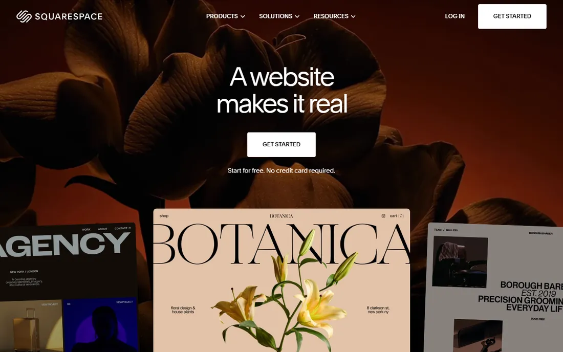 Squarespace homepage