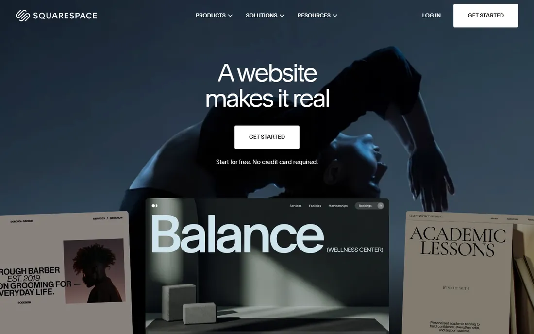 Squarespace homepage