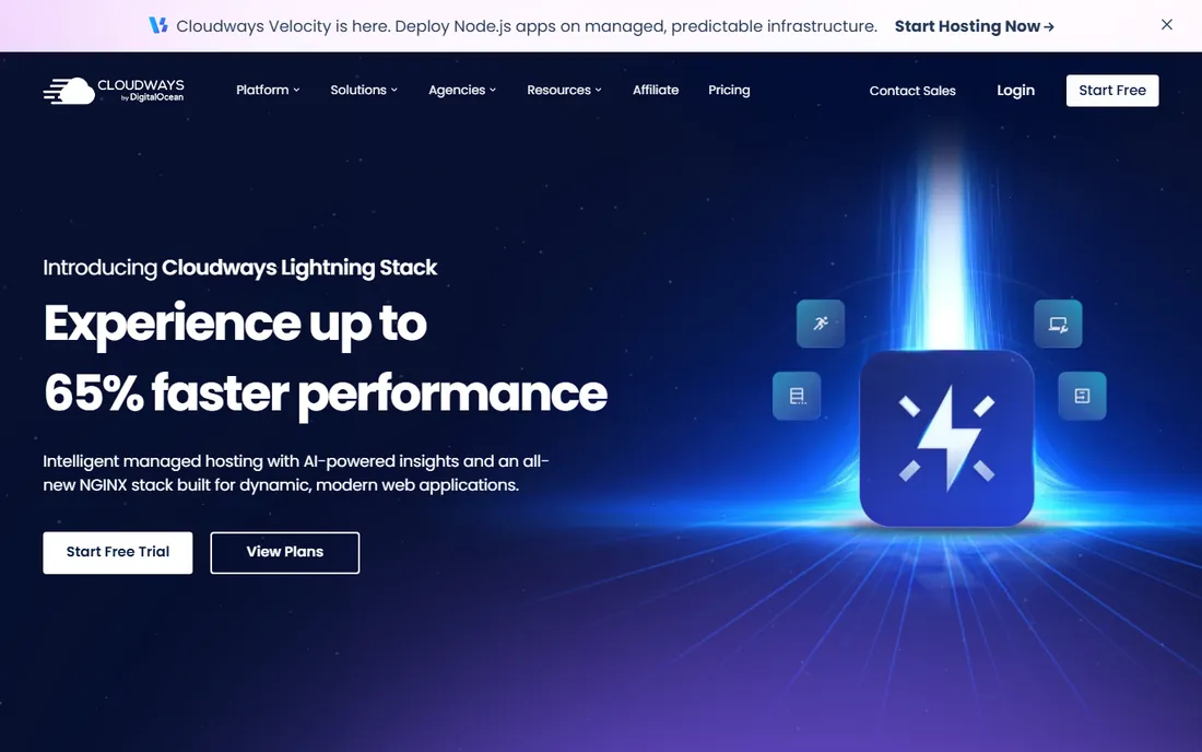 Cloudways homepage