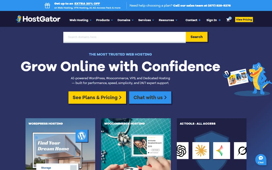 HostGator homepage
