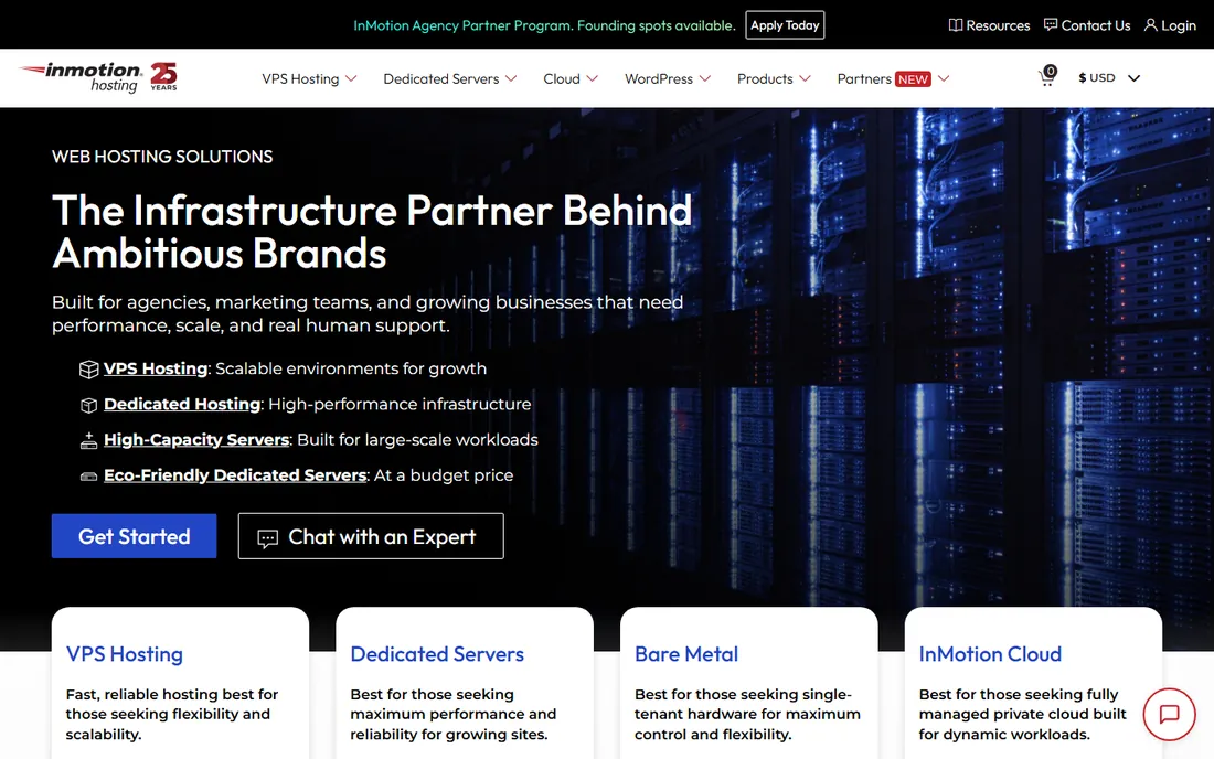 InMotion Hosting homepage